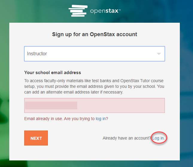 email already in use please log in instead