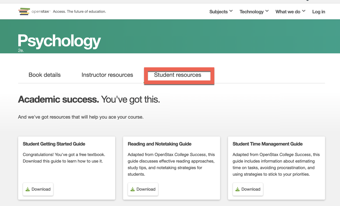 student steps for accessing openstax textbooks and student