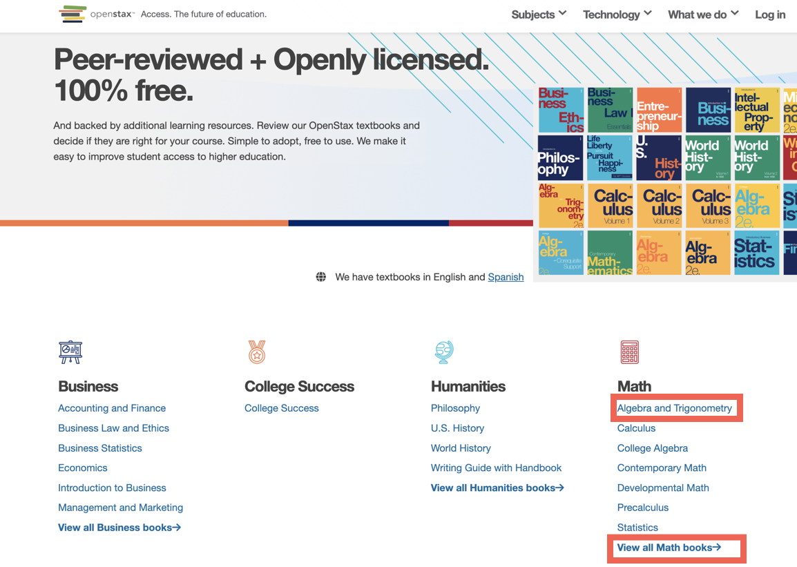 Student steps for accessing OpenStax textbooks and Student Resources