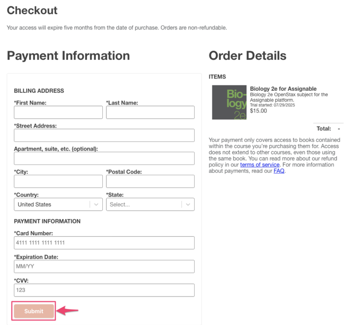Payment Information