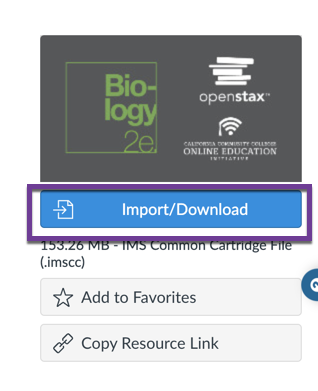 Import Download button