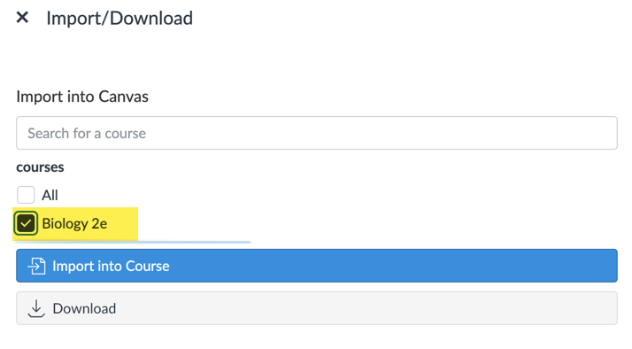 Select Biology 2e course