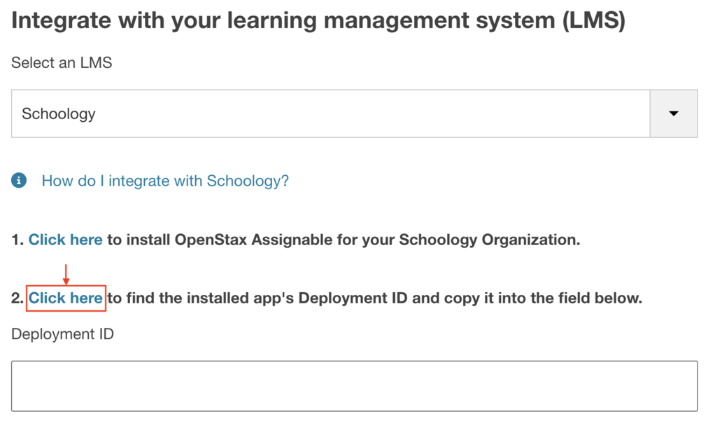 Assignable registration page showing the link to find the Deployment ID in step 2