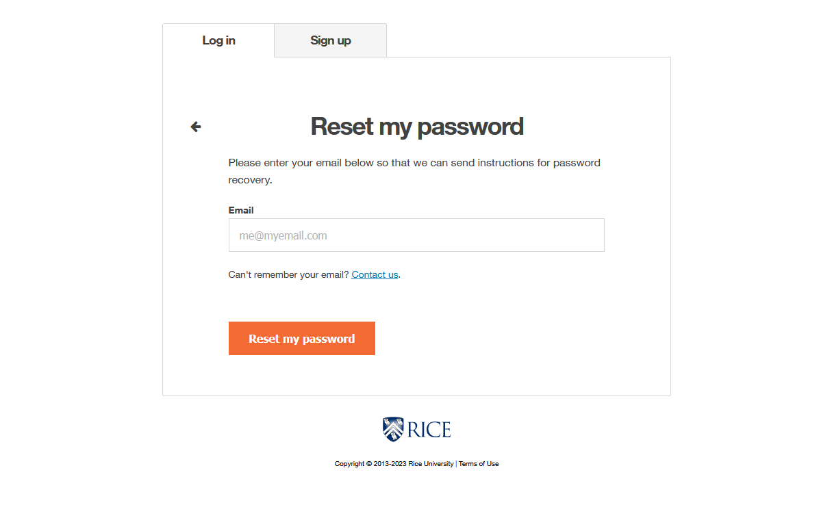 Account Profile page with the Reset my password button.