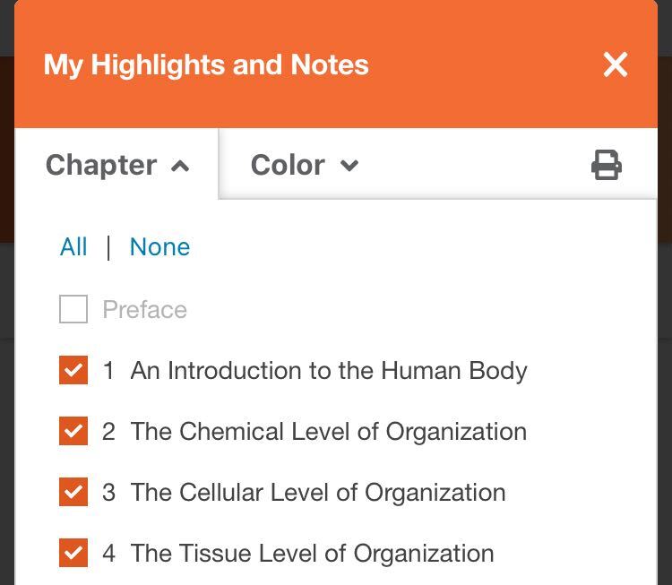 Filter by chapter dropdown in the mobile My Highlights view