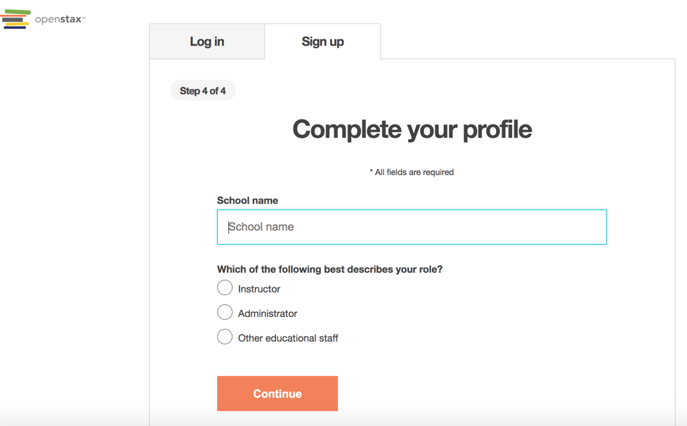 Complete your profile page