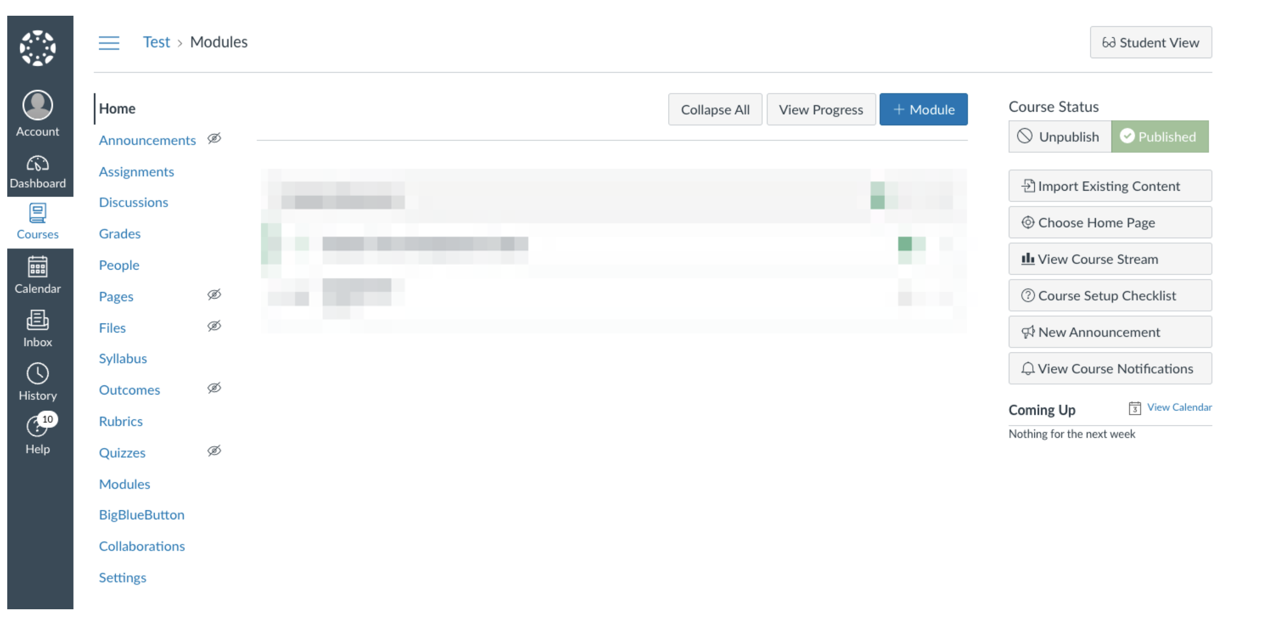 Log in to your Canvas account and navigate to your course page