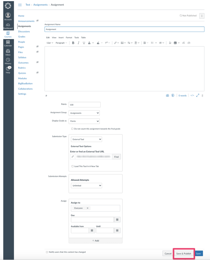 Save and Publish